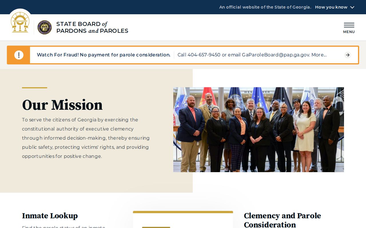Georgia parole authority information for Harris County records