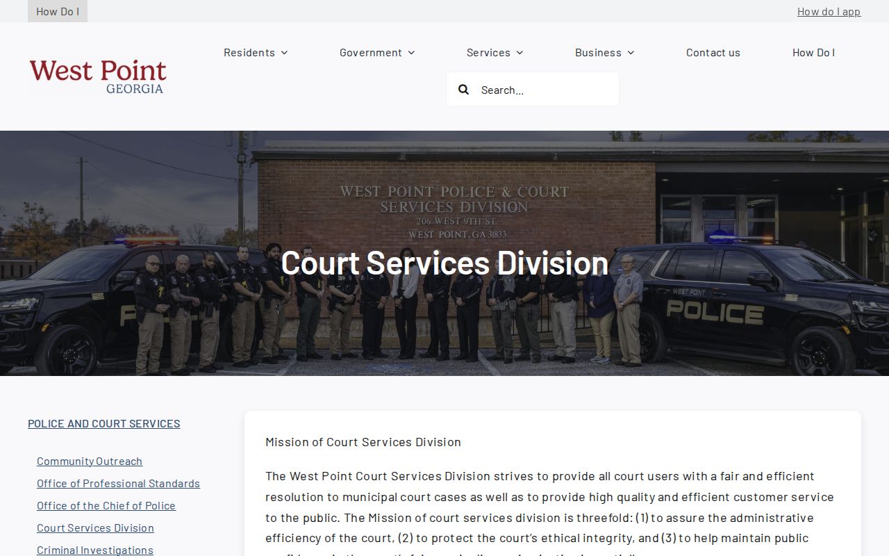 West Point criminal history Municipal Court Services